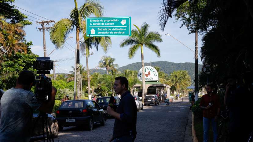 View outside the condo where Brazilian soccer player Robinho has one of his houses, in Guaruja