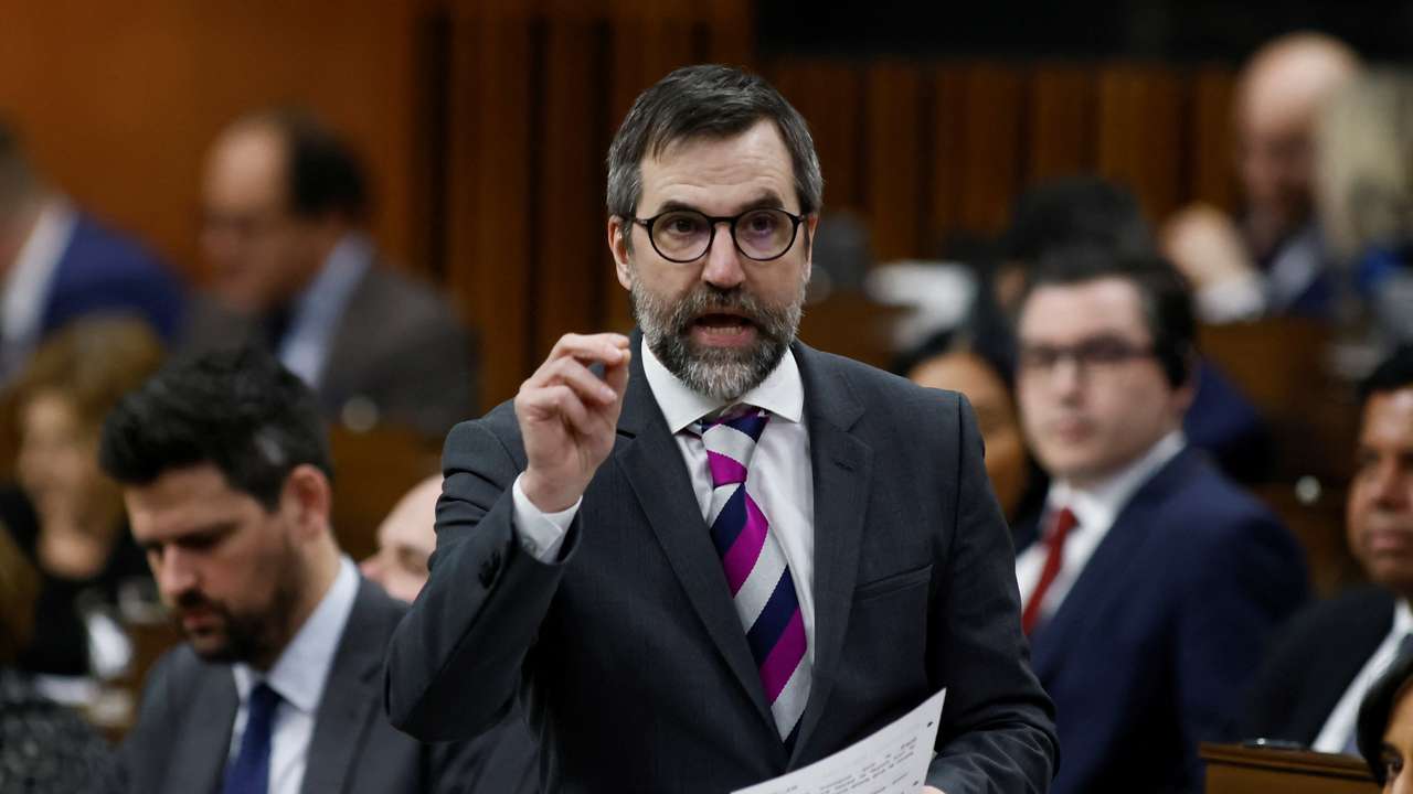 Canada's Minister of the Environment and Climate Change Steven Guilbeault speaks during Question Period in the House of Commons on Parliament Hill in Ottawa