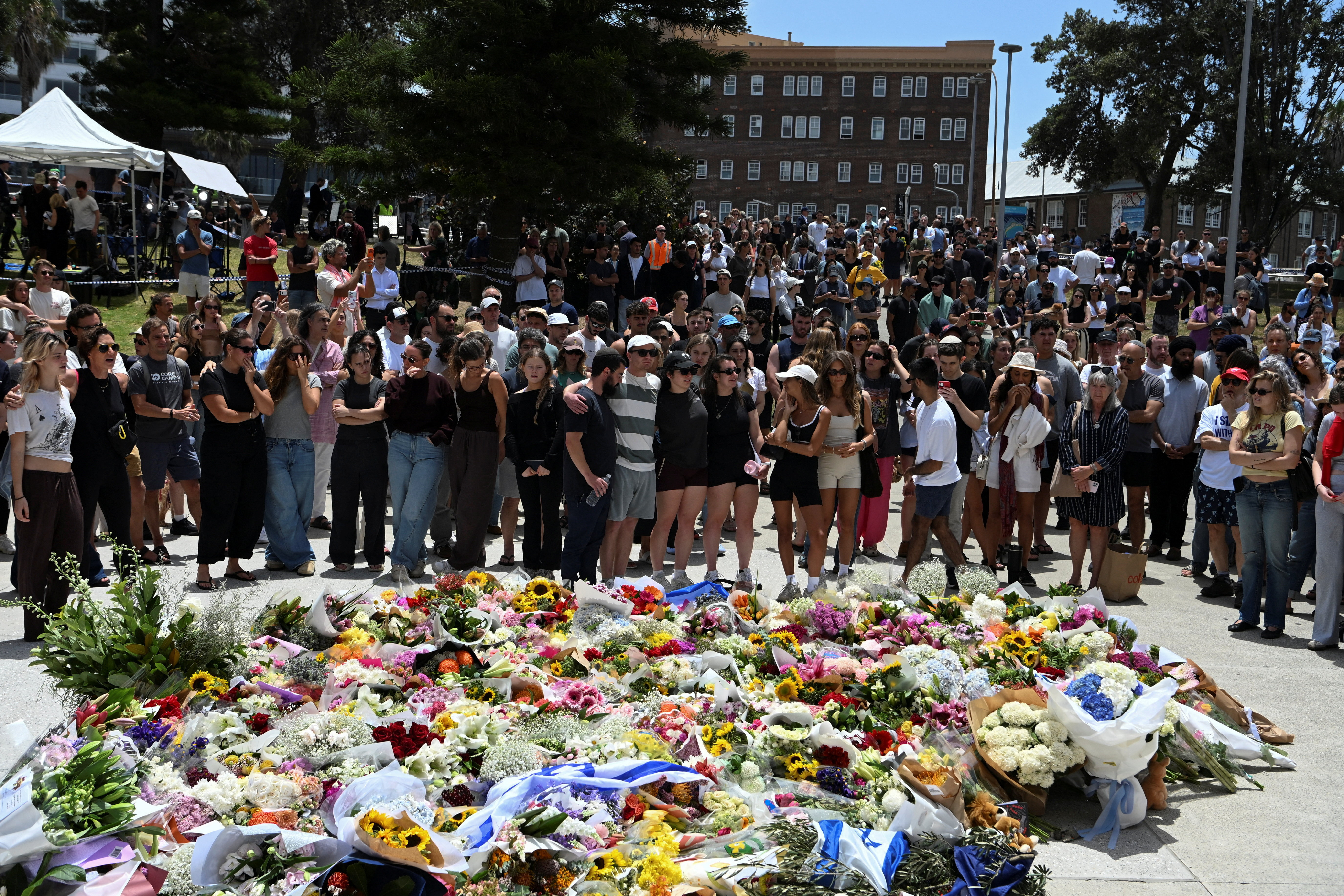 Aftermath of a shooting incident on a Jewish holiday celebration at Bondi Beach in Sydney