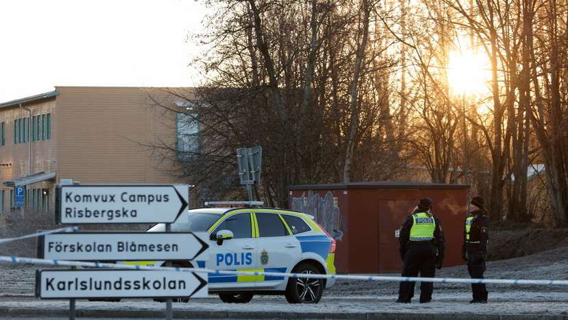 Aftermath of shooting attack at a school in Orebro