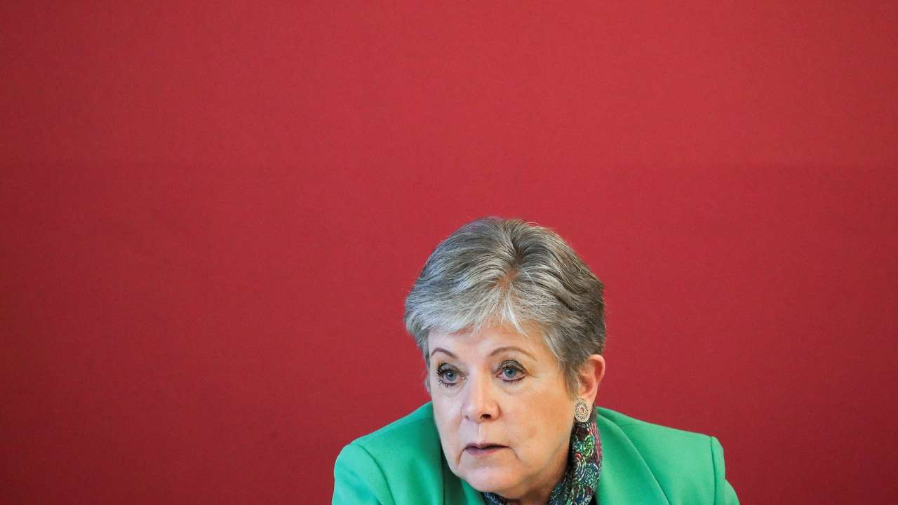 Mexico's new Foreign Minister Alicia Barcena Ibarra holds a meeting with the media in Mexico City