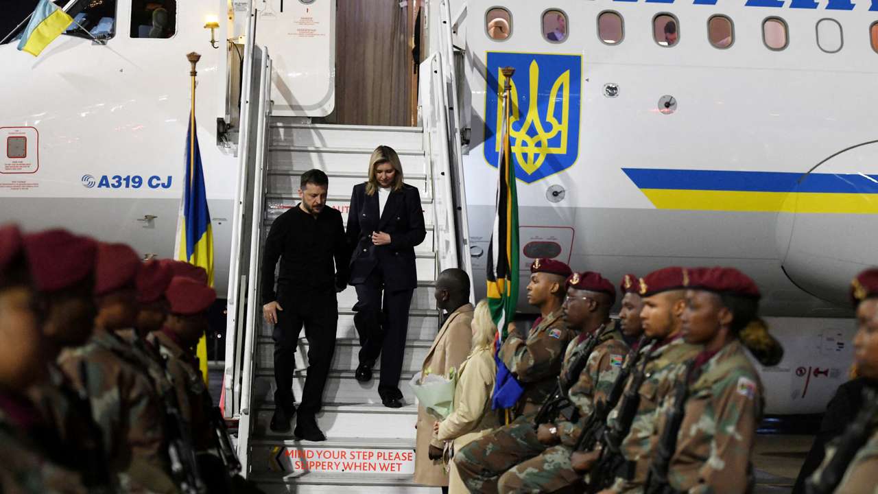 Ukraine's President Zelenskiy meets South Africa's Minister of International Relations and Cooperation Lamola, in Pretoria