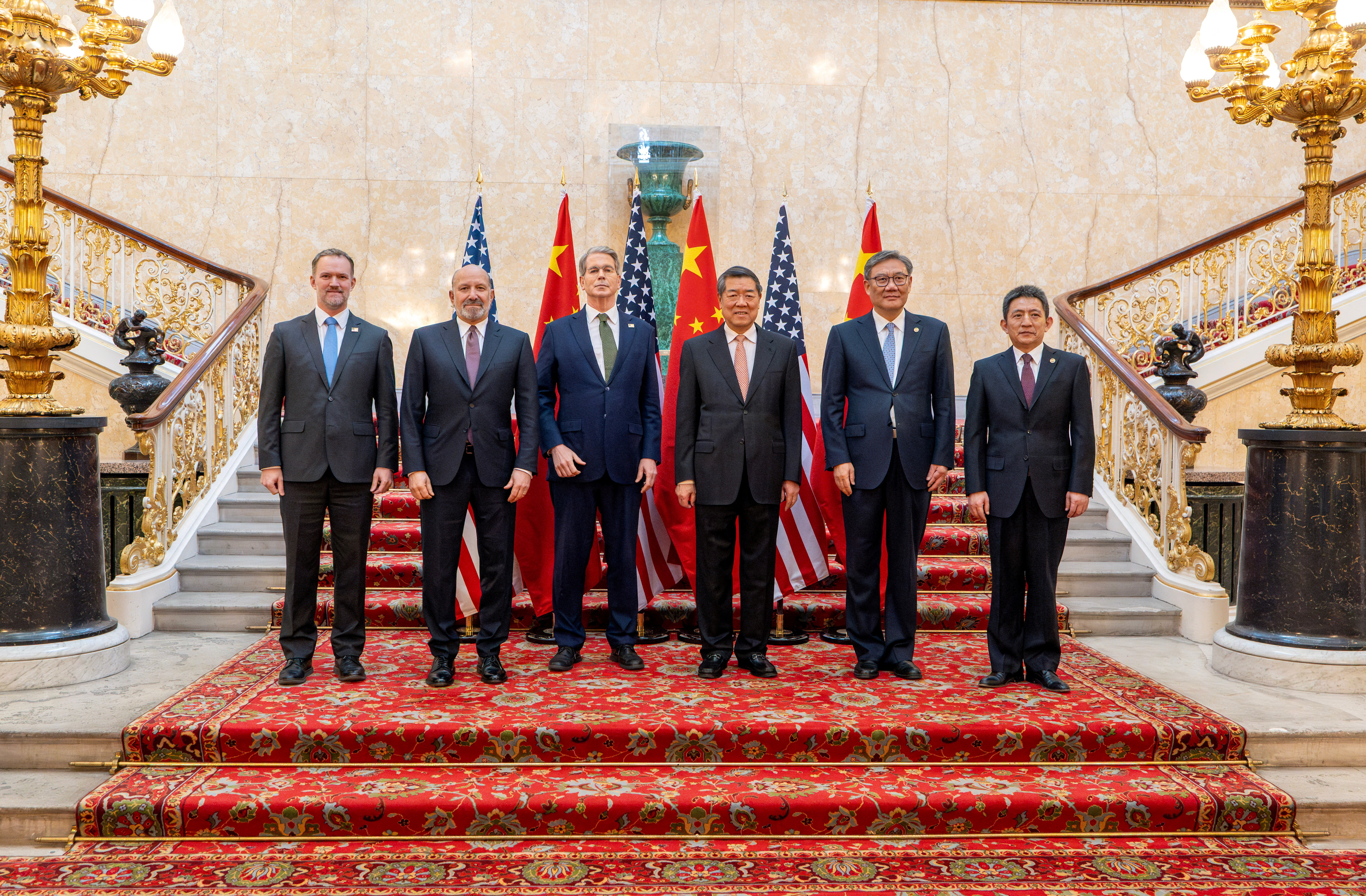 U.S. Treasury Secretary Scott Bessent and Chinese vice premier He Lifeng meet in London