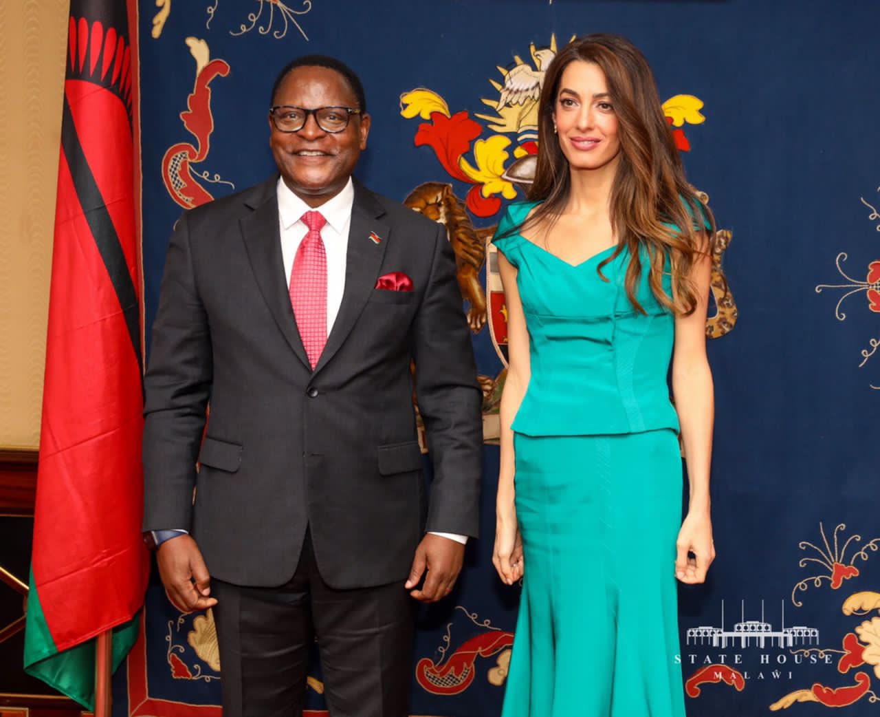 Malawi President, Lazarus Chakwera and Amal Clooney, co-founder of the Clooney Foundation for Justice join hands to end child marriage