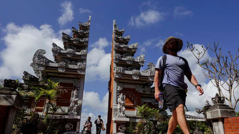 Passengers arrive at the I Gusti Ngurah Rai International Airport in Badung, Bali