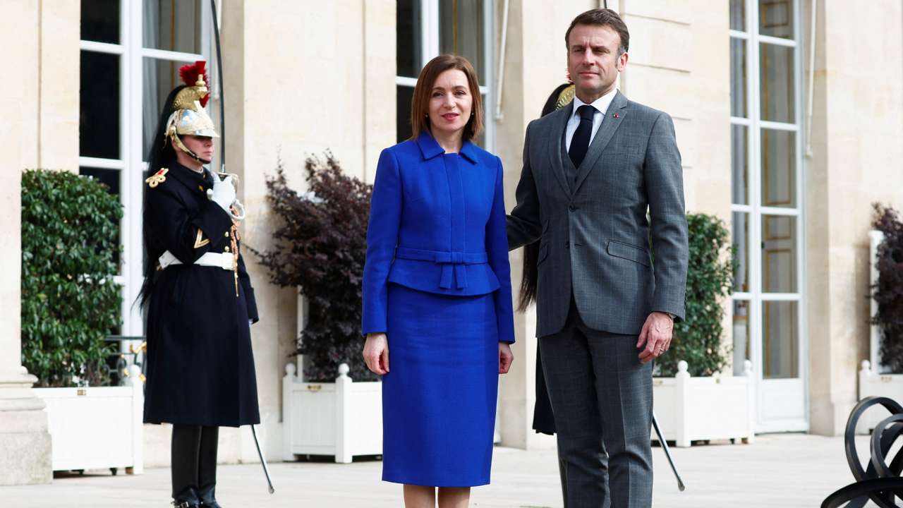 French President Macron meets Moldova's President Maia Sandu in Paris