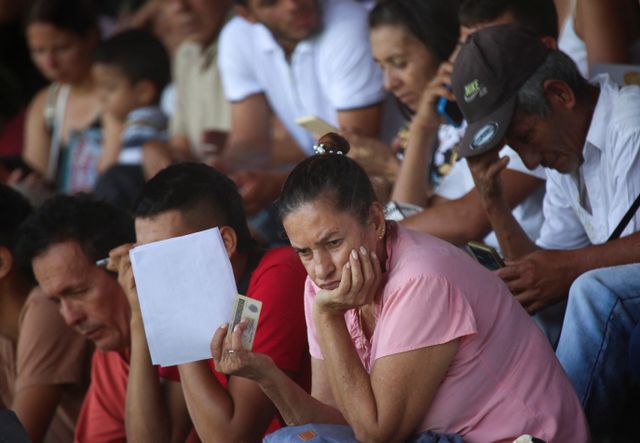 Colombians displaced by attacks of ELN rebels, in Cucuta