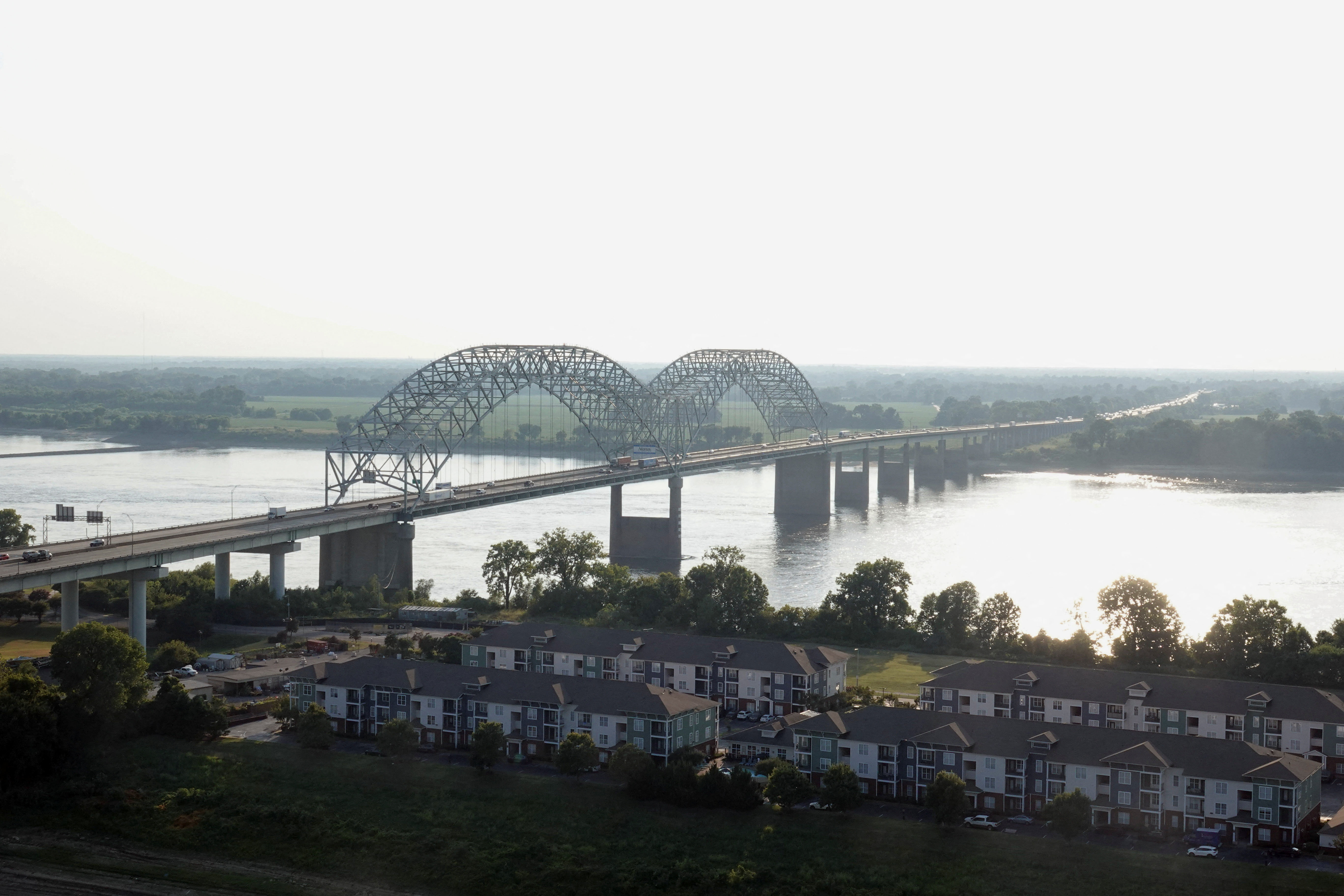 A view of the Mississippi River in Memphis