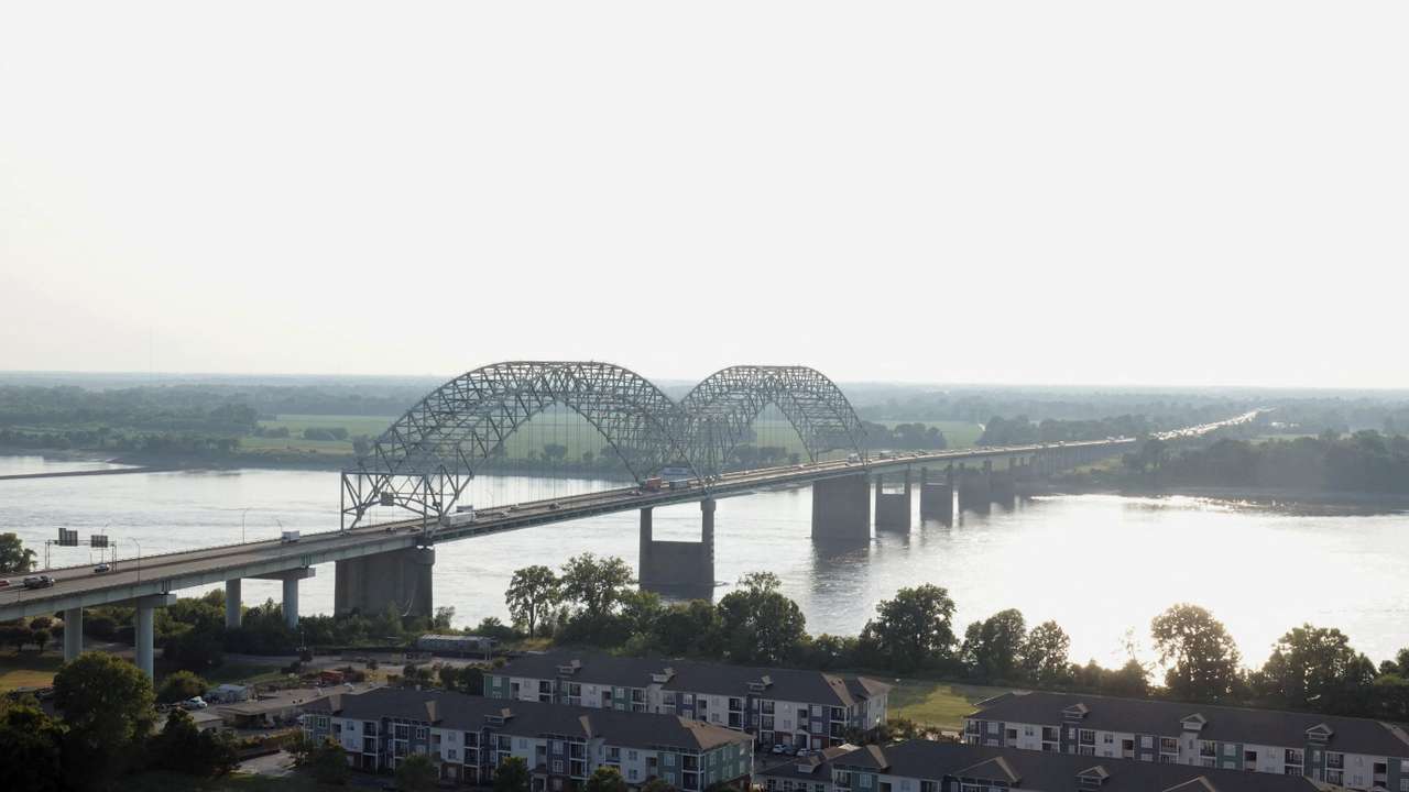 A view of the Mississippi River in Memphis