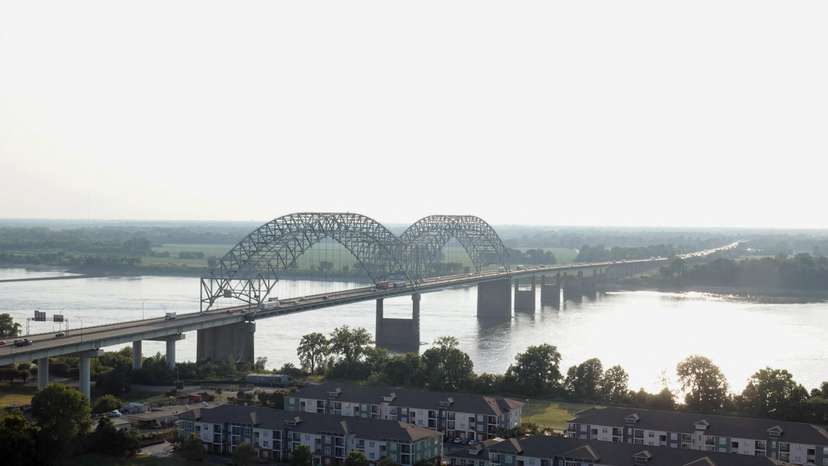 A view of the Mississippi River in Memphis