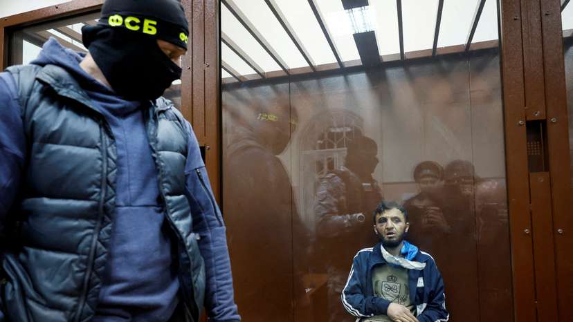 Suspects in the Crocus City Hall shooting are brought to Basmanny court in Moscow