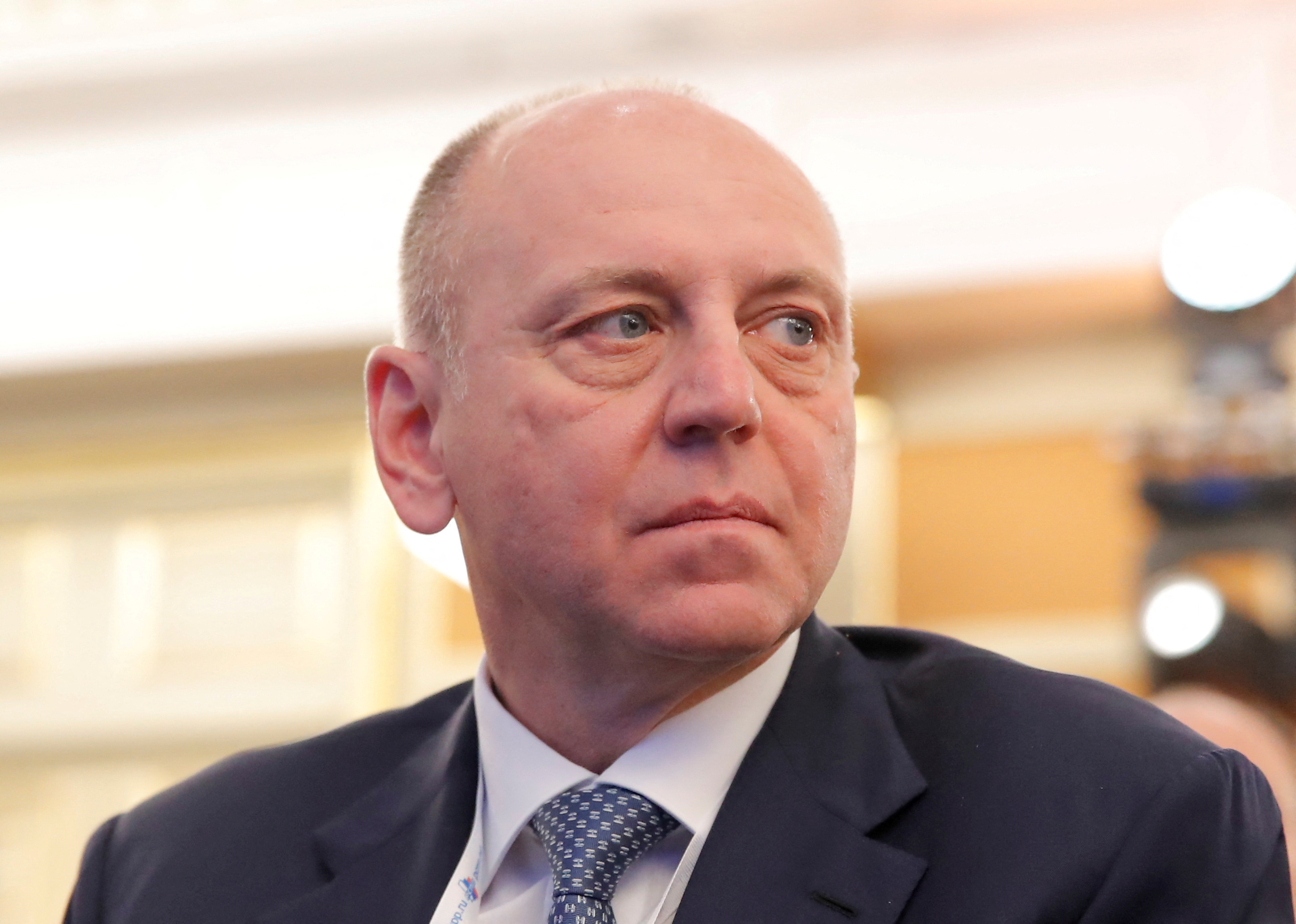 FILE PHOTO: Dmitry Pumpyansky, Chairman of the Board of Directors of Russian pipe maker TMK, attends a session during the Week of Russian Business in Moscow