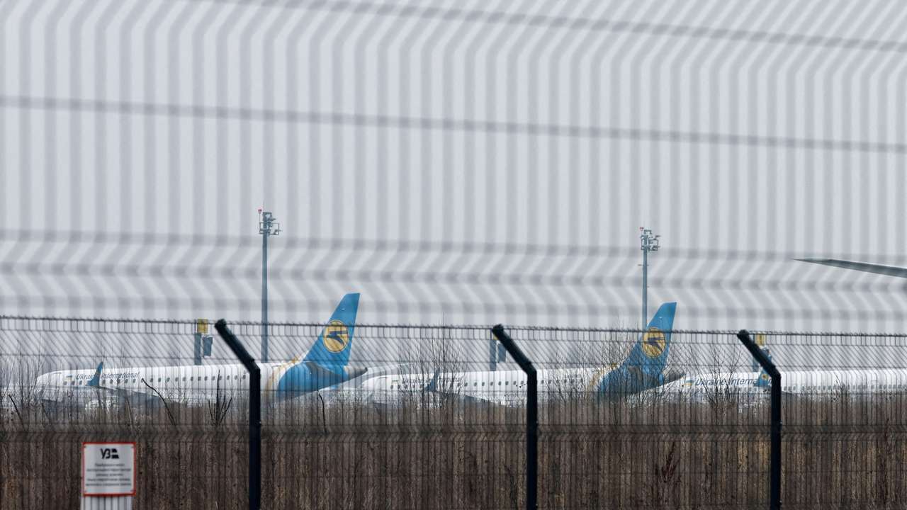 FILE PHOTO: Parked planes are seen at Boryspil International Airport