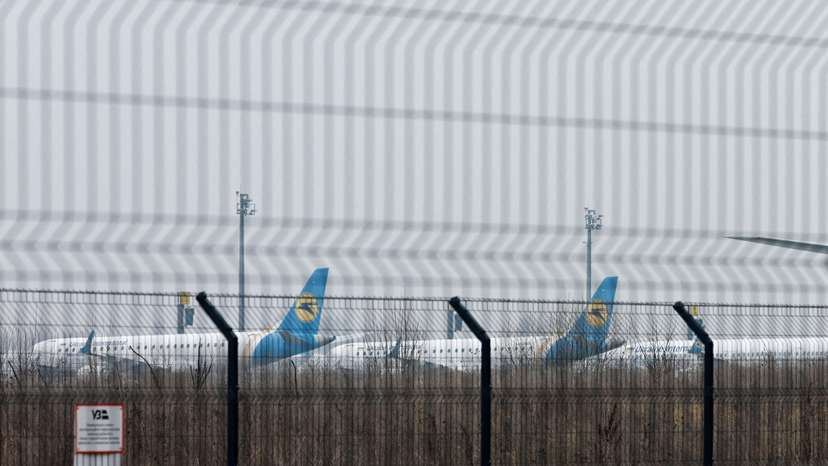 FILE PHOTO: Parked planes are seen at Boryspil International Airport
