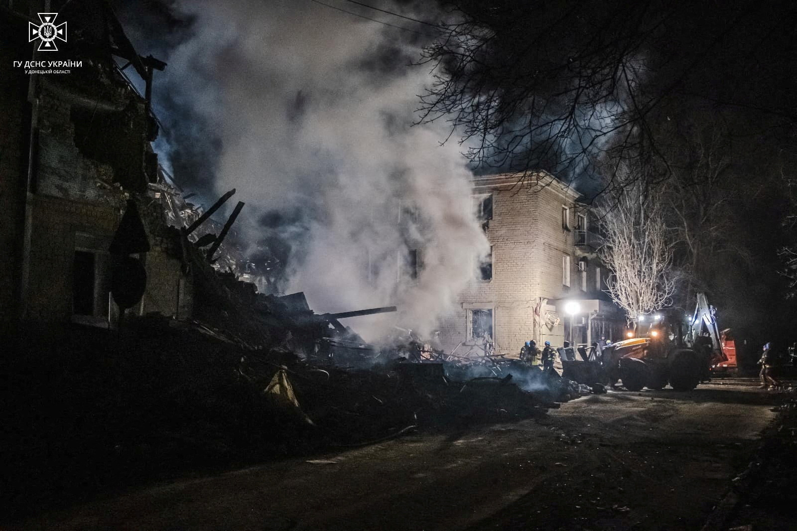 Aftermath of a Russian missile attack in Novohrodivka