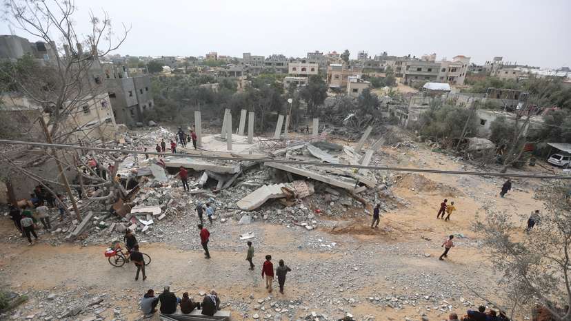 Aftermath of an Israeli strike in Khan Younis