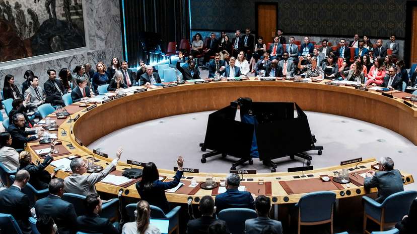 Members of the U.N. Security Council hold a meeting on a resolution that would permanently lift U.N. sanctions on Iran at U.N. headquarters in New York