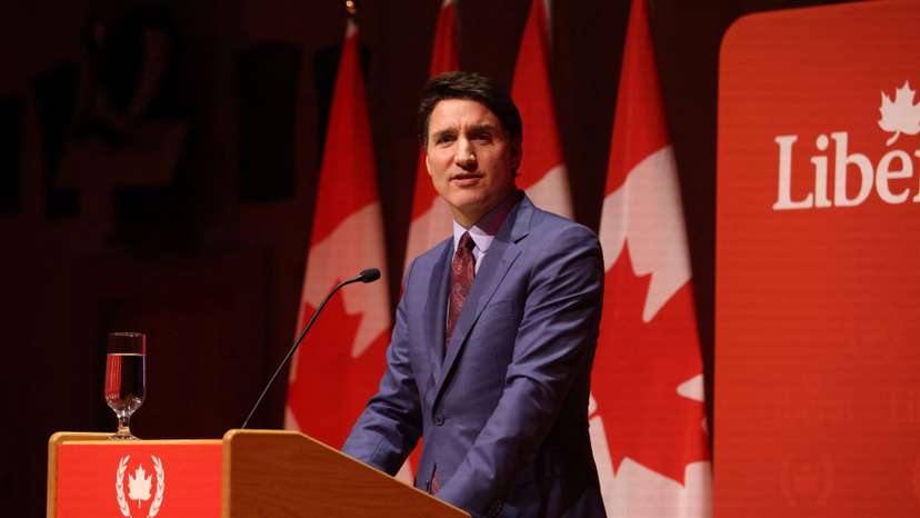 Canada's Prime Minister Justin Trudeau speaks at the Laurier Club holiday party in Gatineau