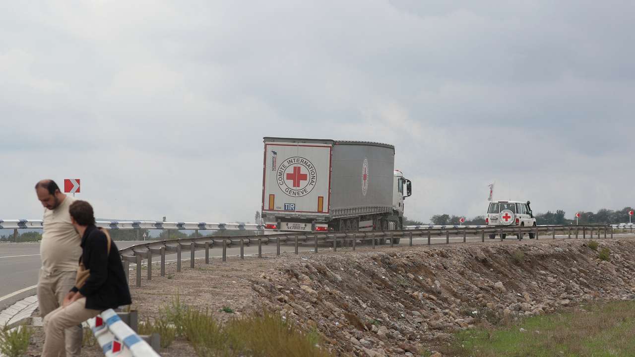 ICRC vehicles transport humanitarian aid for residents of Nagorno-Karabakh