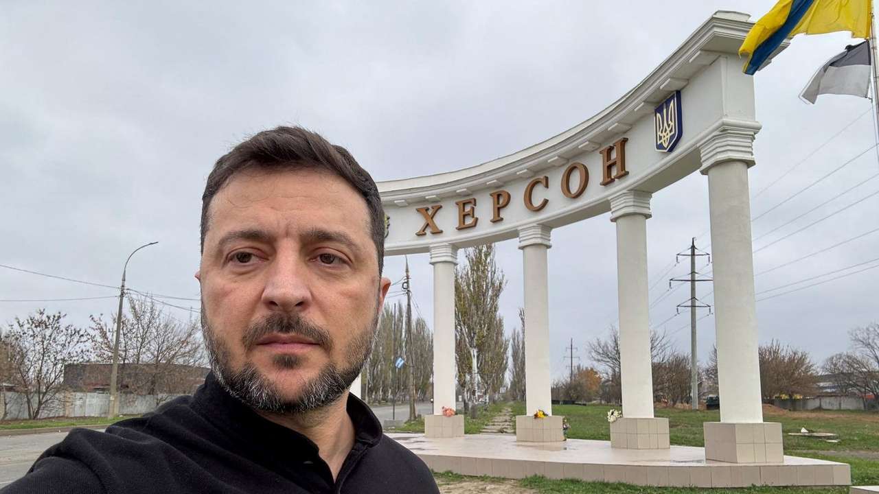 Ukraine's President Zelenskiy visits Kherson