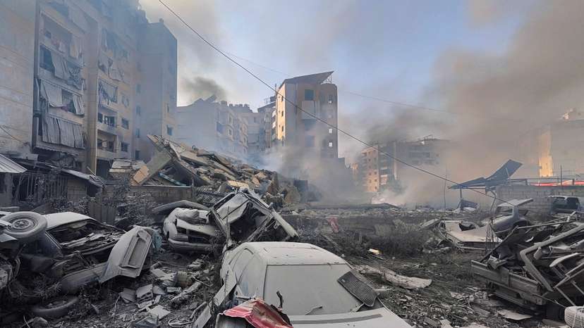 Aftermath of Israeli strikes on Beirut's southern suburbs