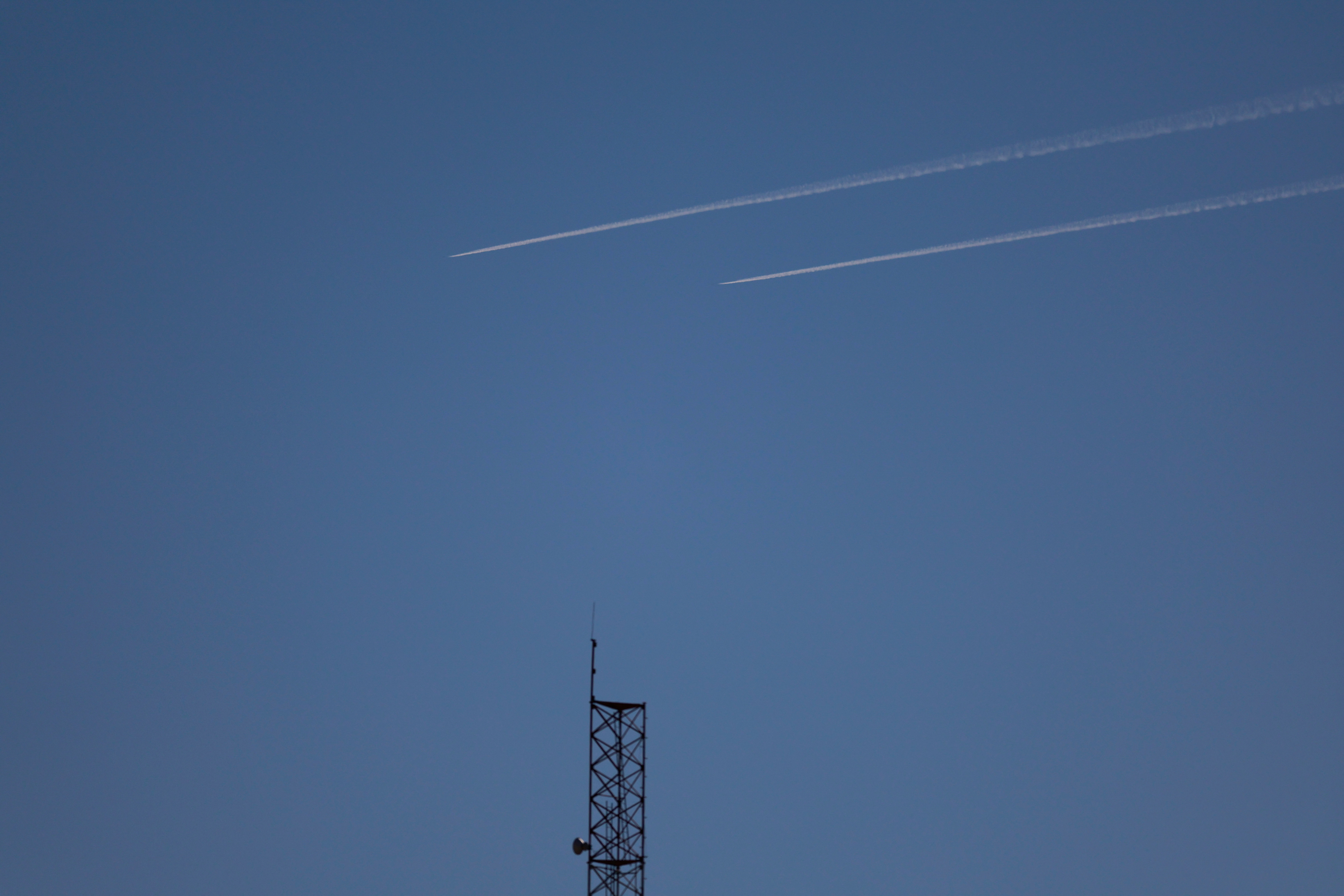Israeli planes fly over Syria, as seen from the Israeli-occupied Golan Heights