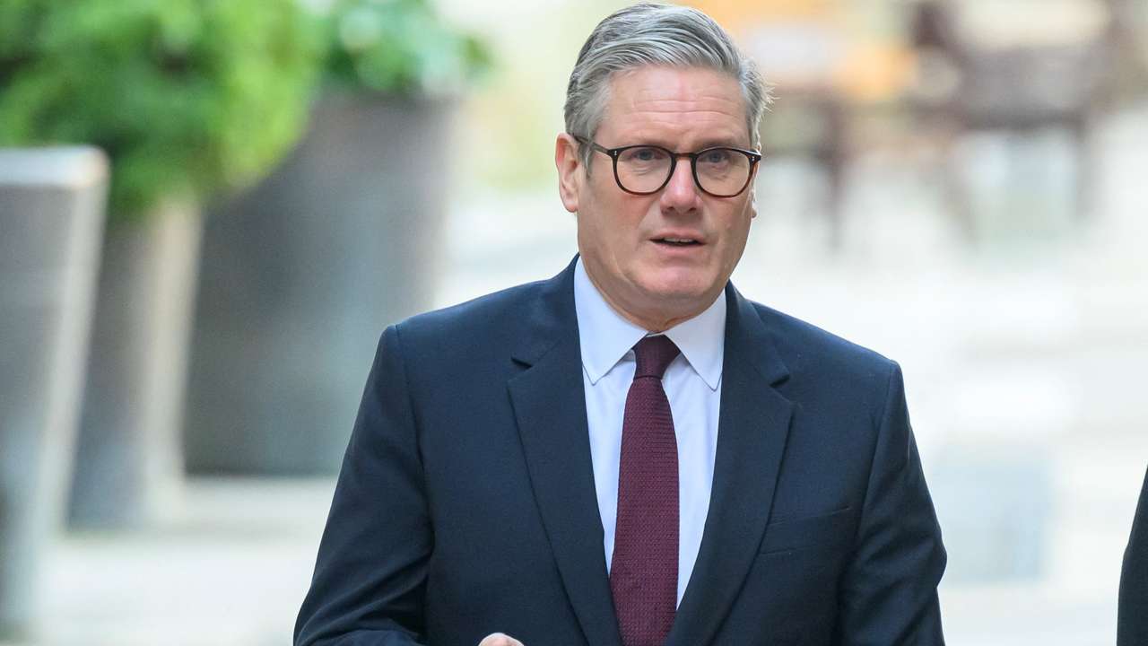 British Prime Minister Keir Starmer visits the Economic Crime Team at the City of London Police HQ