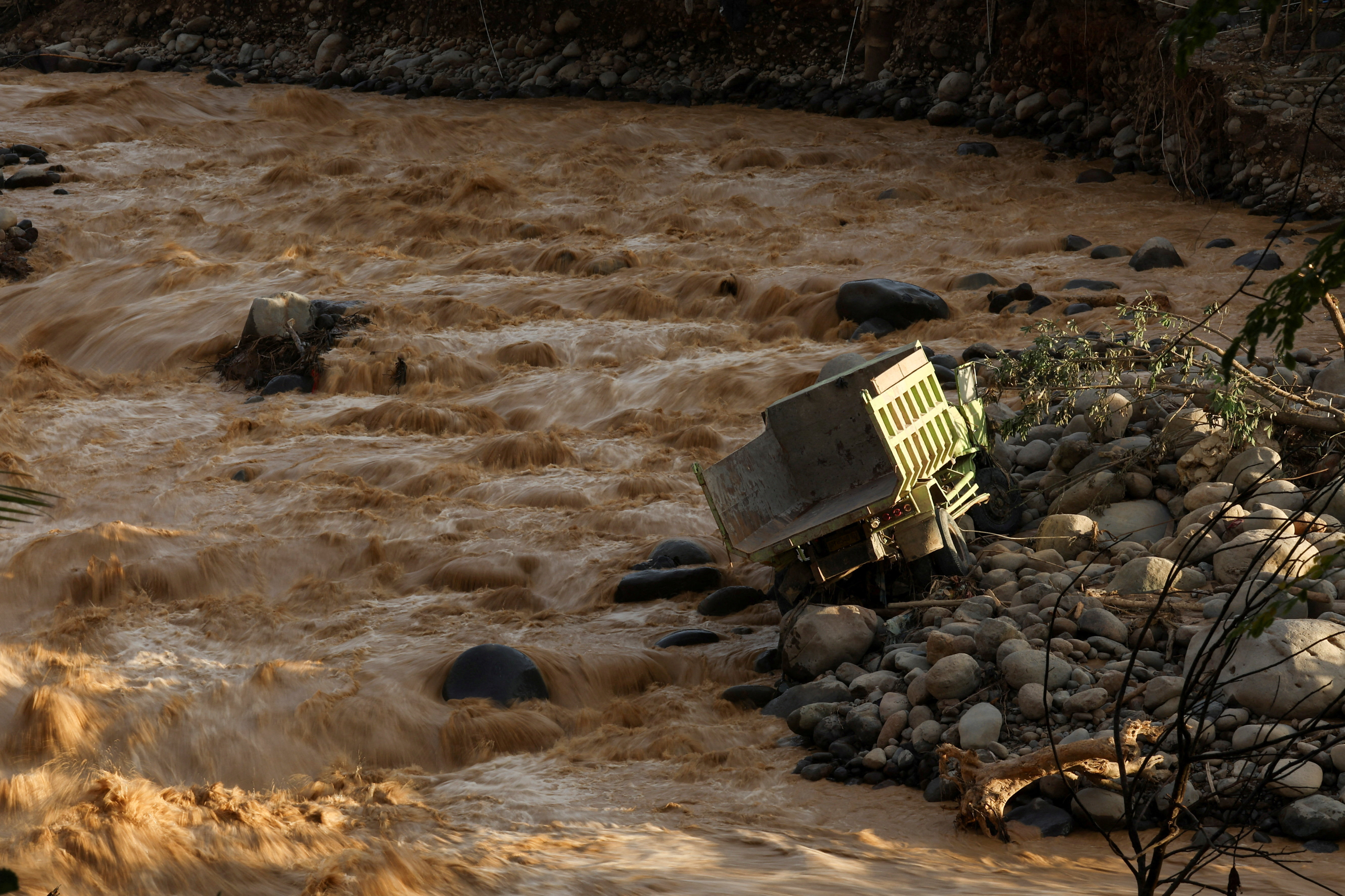 Area hit by flash floods in Padang, West Sumatra