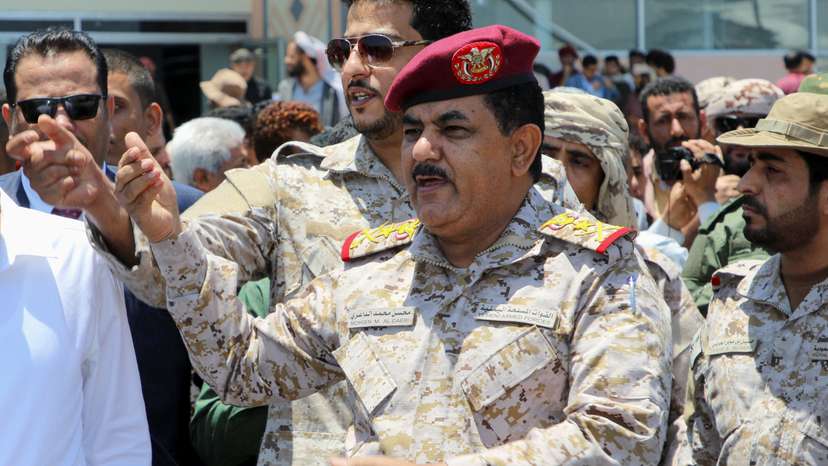 Freed prisoners at Aden Airport