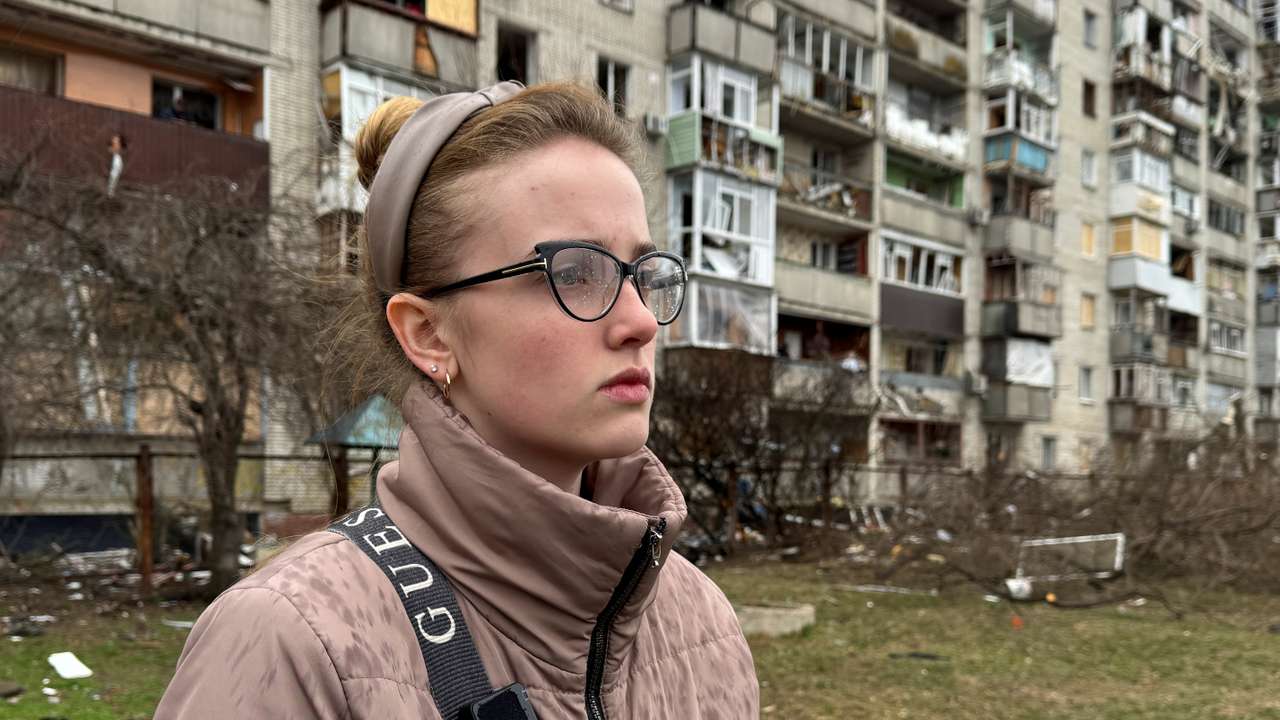 Aftermath of a Russian drone attack in Sumy