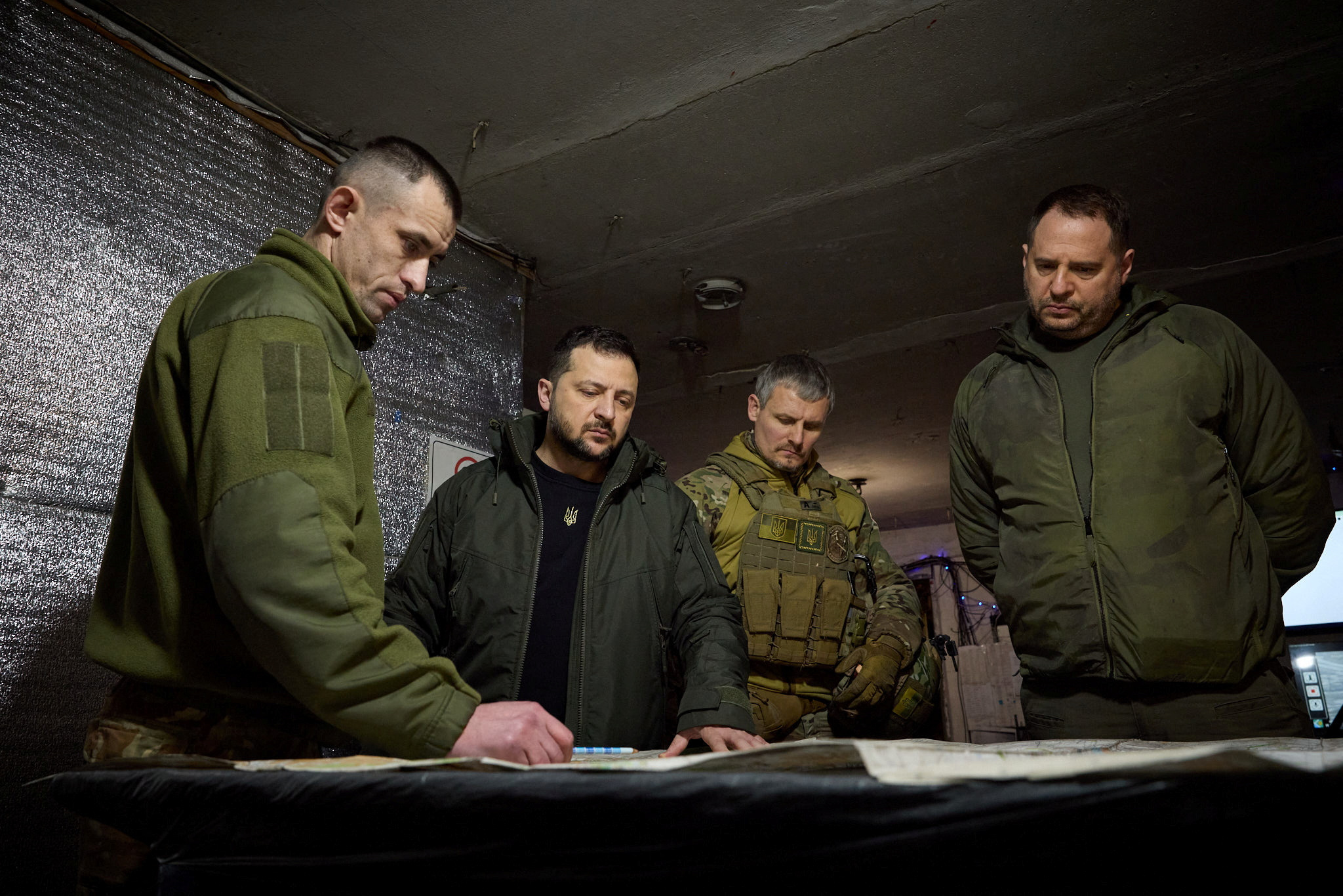 Ukraine's President Zelenskiy visits a frontline in Avdiivka