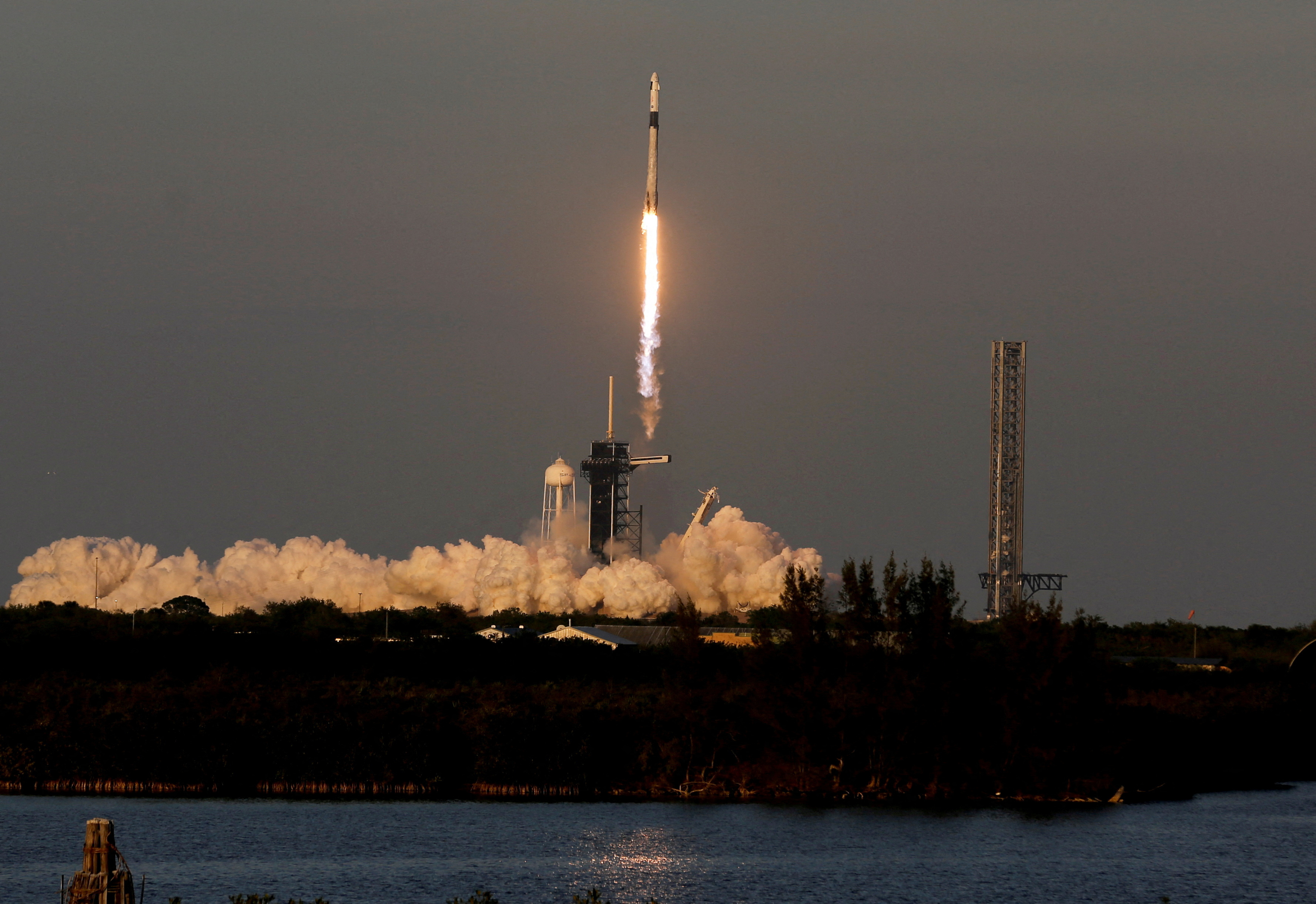 FILE PHOTO: FILE PHOTO: SpaceX's Falcon 9 rocket lifts off, carrying NASA's Crew-10 astronauts to the International Space Station