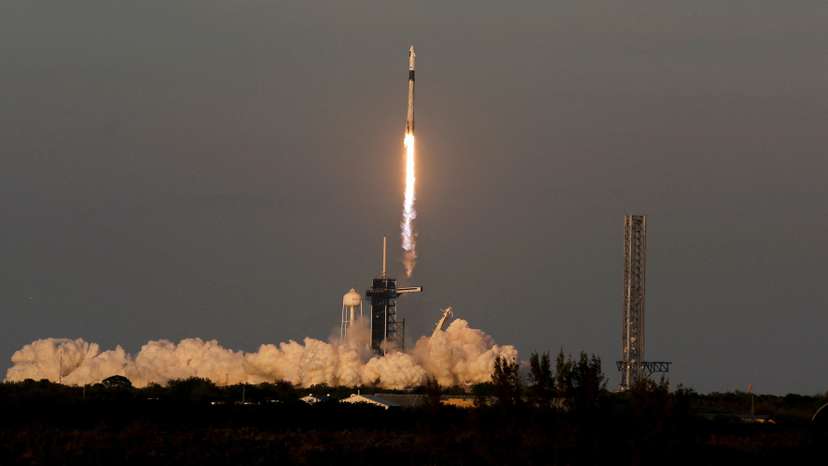 FILE PHOTO: FILE PHOTO: SpaceX's Falcon 9 rocket lifts off, carrying NASA's Crew-10 astronauts to the International Space Station