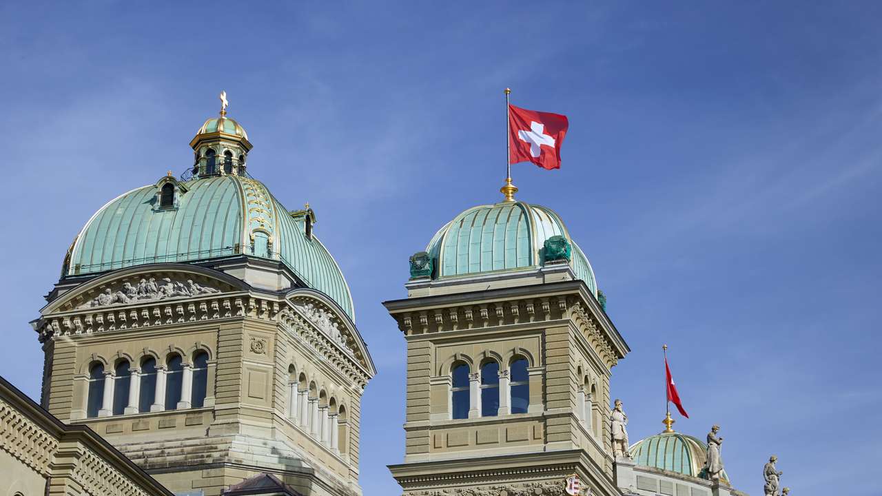 The Swiss Parliament Building (Bundeshaus) is pictured in in Bern
