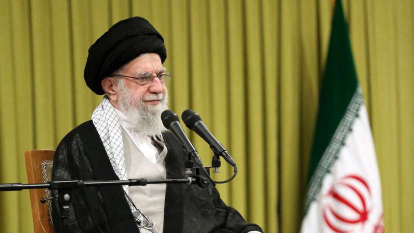 Iran's Supreme Leader Ayatollah Ali Khamenei speaks during a meeting with a group of teachers in Tehran