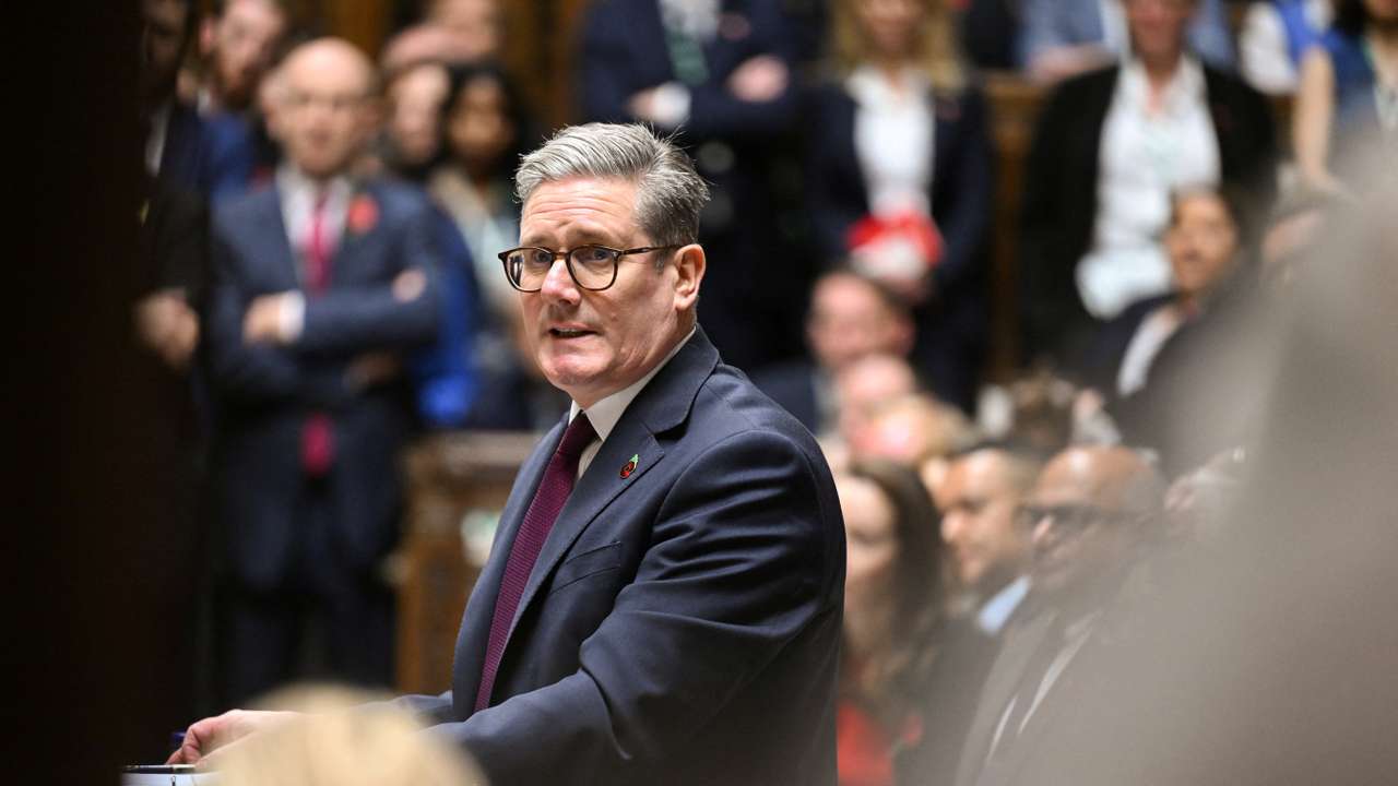 Britain's Prime Minister Keir Starmer speaks during Prime Minister's Questions in London