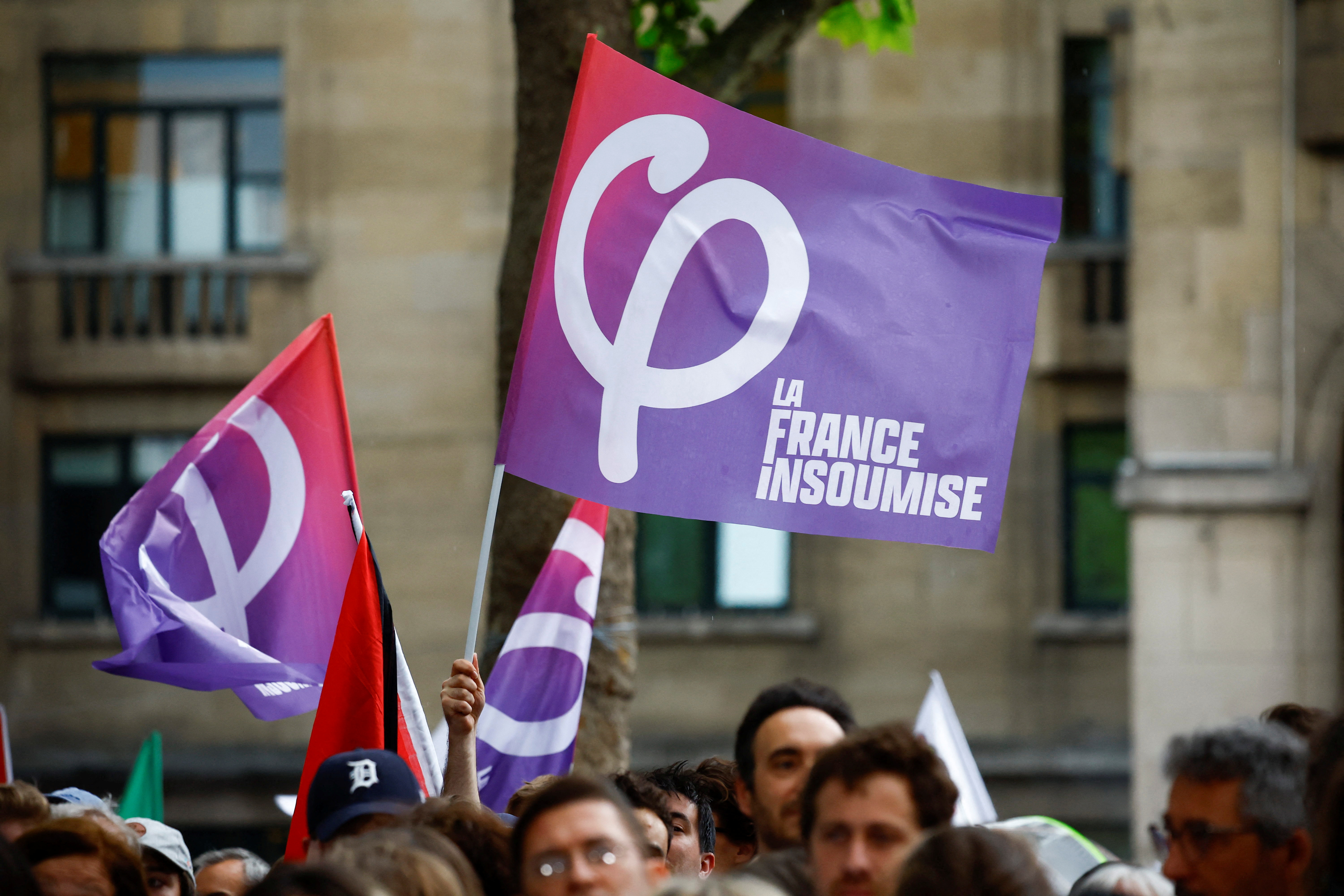 First political rally of the Nouveau Front Populaire alliance for early legislative elections