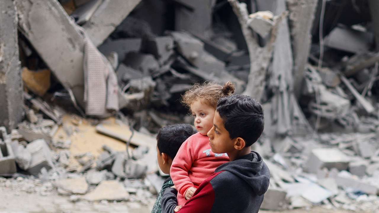 Aftermath of an Israeli strike in Rafah, in the southern Gaza Strip