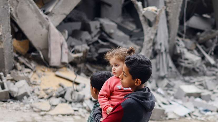 Aftermath of an Israeli strike in Rafah, in the southern Gaza Strip