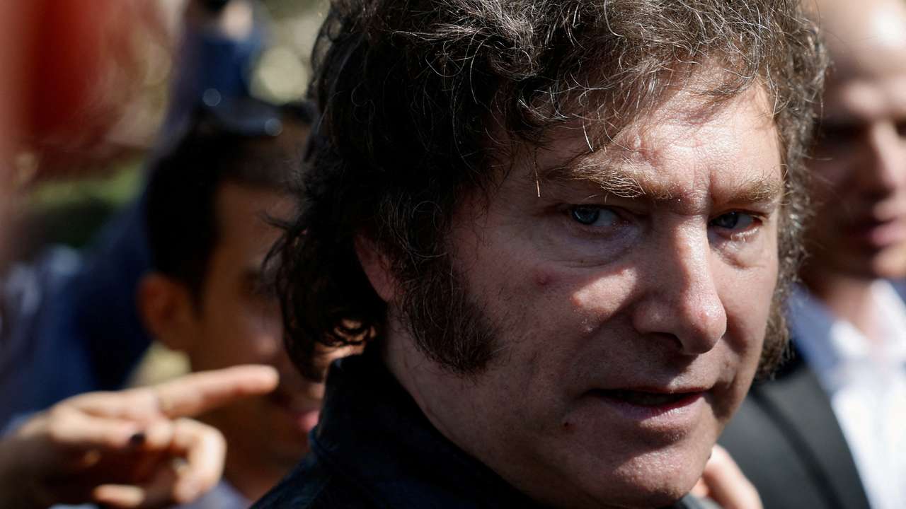 FILE PHOTO: Argentina's President Javier Milei visits the site of the deadly October 7 attack in Kibbutz Nir Oz