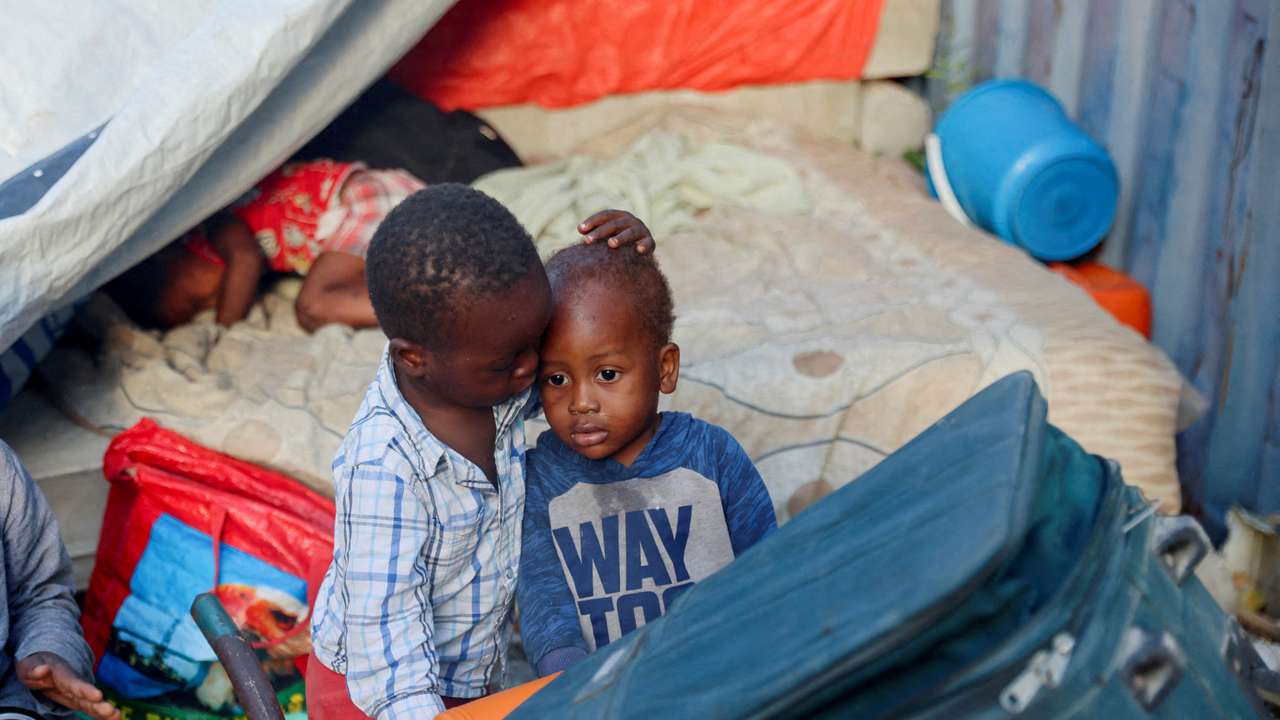 FILE PHOTO: People who fled their homes due to gang violence take shelter inside Haiti's Ministry of Public Works building in Port-au-Prince