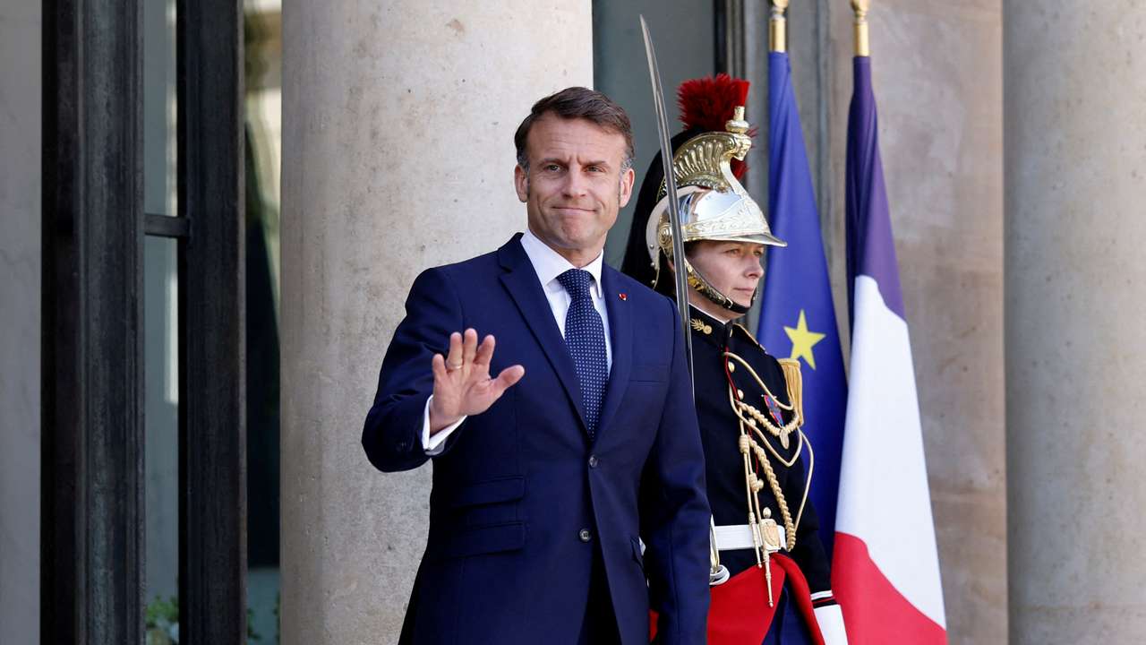FILE PHOTO: French President Macron at the Elysee Palace in Paris