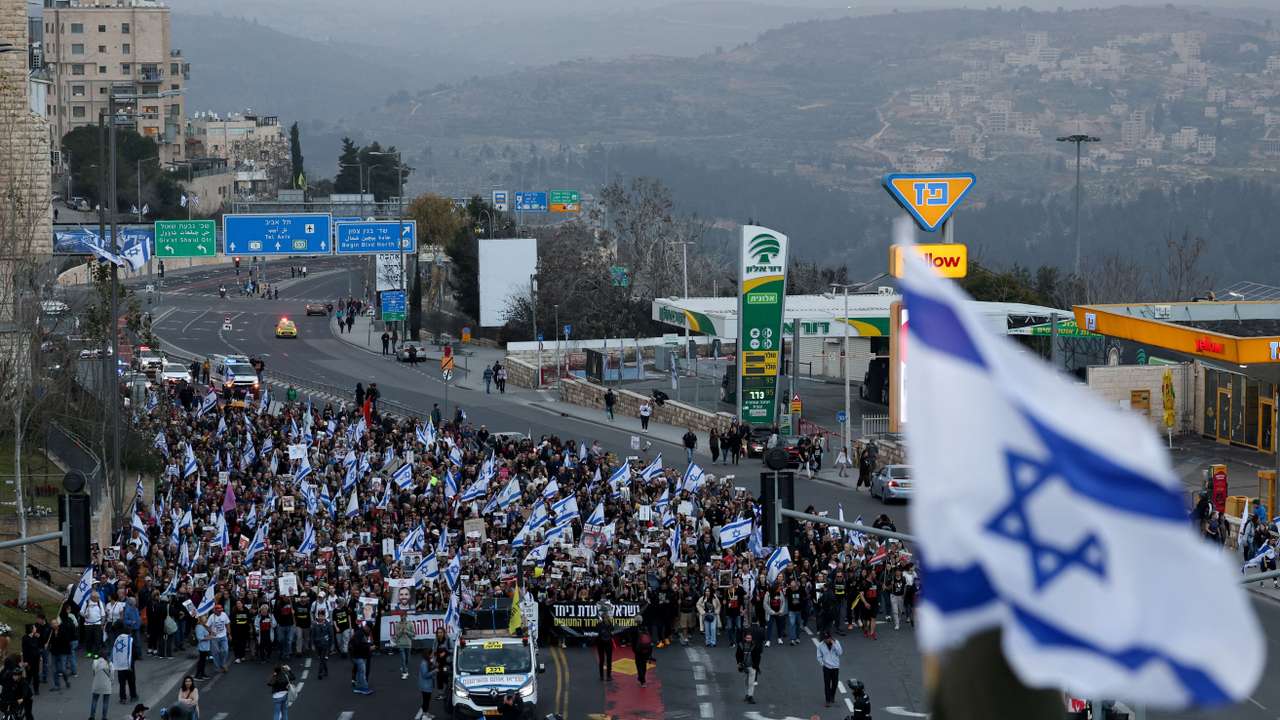 March for the hostages kidnapped in the deadly October 7 attack, in Jerusalem