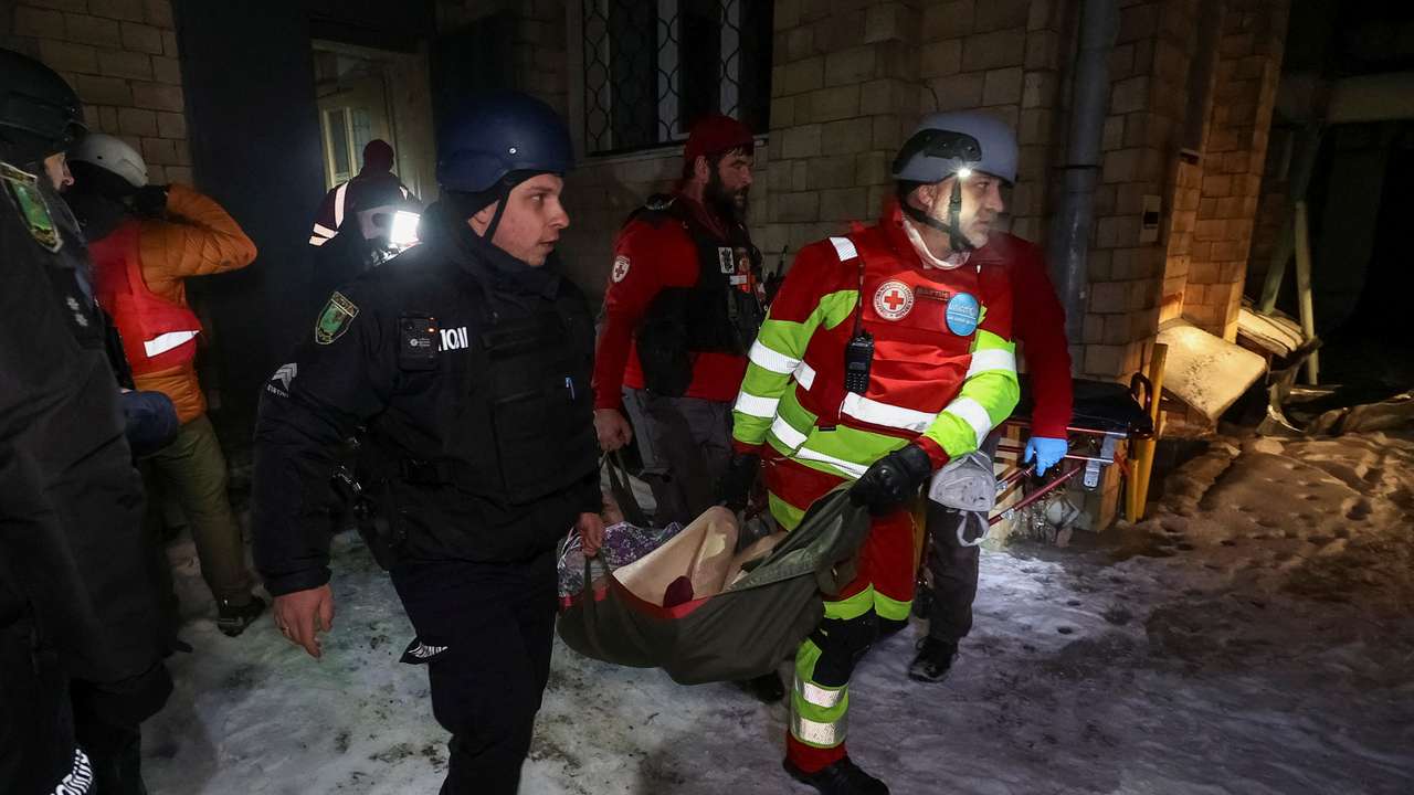 Aftermath of a Russian drone strike in Kharkiv