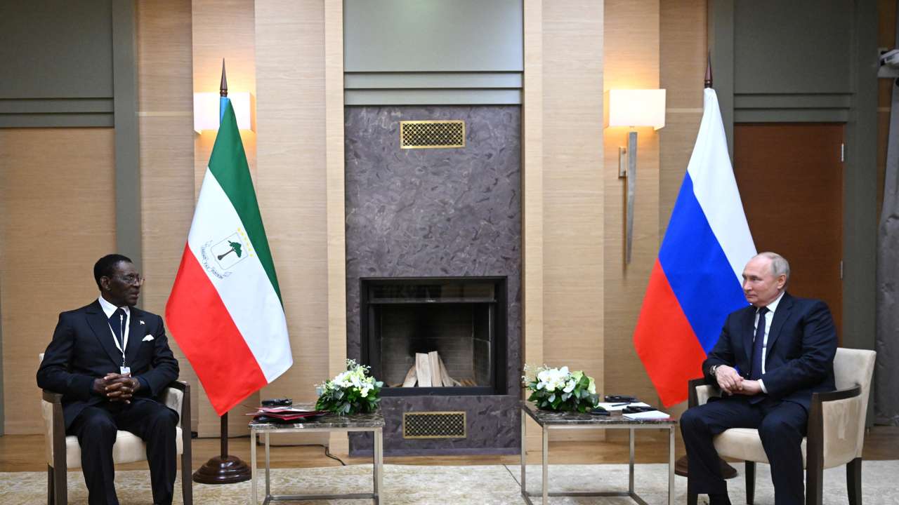 Russian President Vladimir Putin meets with President of Equatorial Guinea Teodoro Obiang Nguema Mbasogo in Moscow