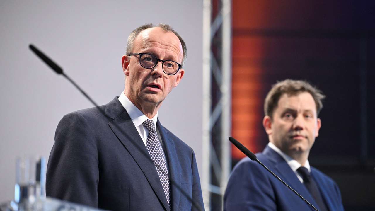 Press conference after CDU/CSU and SPD reached an agreement in coalition talks, in Berlin