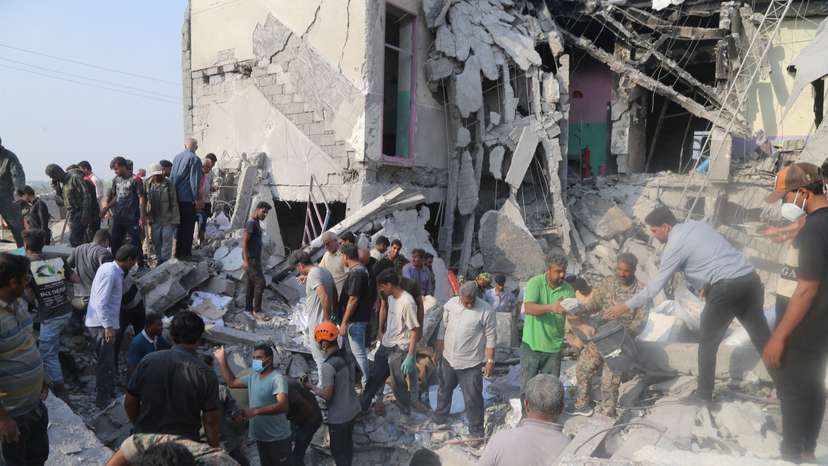 Aftermath of an Israel strike on a school in Minab
