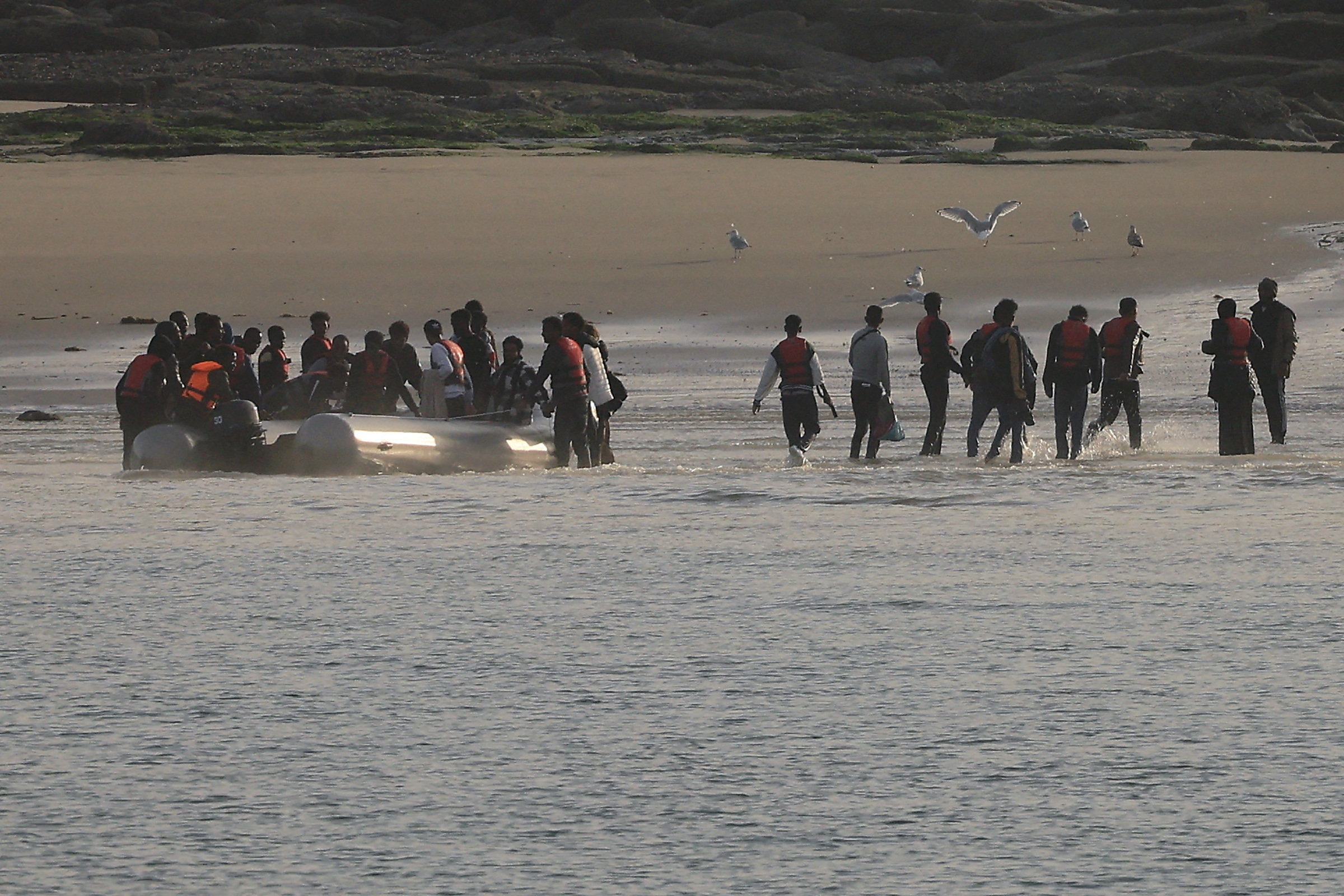FILE PHOTO: Migrants boats crossing Channel as warm weather and calm seas are favourable for crossings