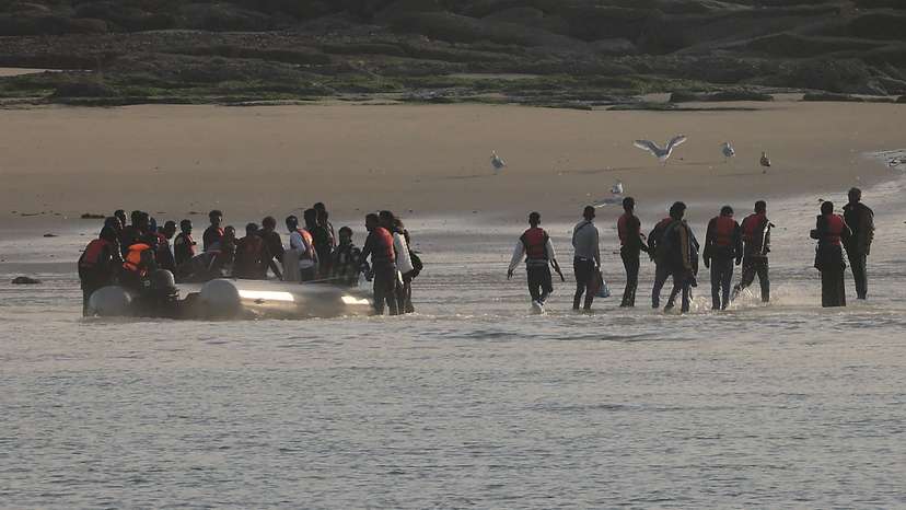 FILE PHOTO: Migrants boats crossing Channel as warm weather and calm seas are favourable for crossings