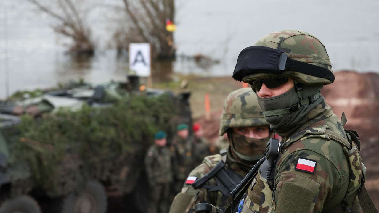 Wet gap crossing at NATO Dragon-24, part of the Steadfast Defender 2024, exercise in Korzeniewo